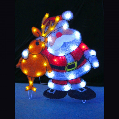 Фигура  led "Дед Мороз с оленем" Новогодние товары/Китай