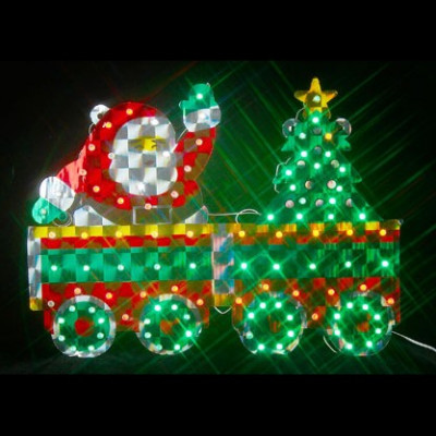 Фигура  led "Дед мороз на поезде" Новогодние товары/Китай